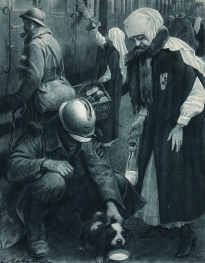 De Poilu, de puppy en de Rode Kruiswerker, illustratie uit 